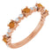 Bague en or 14 carats avec citrine rose naturelle et diamants naturels (0,25 carat au total).