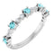 Bague en argent sterling avec zircon bleu naturel et diamants naturels (0,25 carat au total)