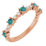 Bague en alexandrite naturelle rose 14 carats et diamant naturel 1/6 CTW