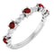 Bague en argent sterling, grenat naturel du Mozambique et diamants naturels (0,25 carat au total)