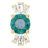 Pendentif en or 14 carats avec alexandrite de laboratoire jaune et diamants naturels (0,25 carat au total).