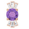 Pendentif en or 14 carats avec améthyste rose naturelle et diamants naturels (0,25 carat au total).