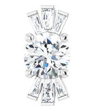 Pendentif en or blanc 14 carats, saphir blanc naturel et diamants naturels (0,25 carat au total).