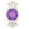 Pendentif en or 14 carats orné d'une améthyste jaune naturelle et de diamants naturels (0,25 carat au total).
