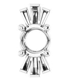 Monture de pendentif ronde en argent sterling 6 mm avec accents