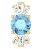 Pendentif en or 14 carats orné d'une aigue-marine naturelle jaune et de diamants naturels (0,25 carat au total).