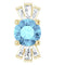Pendentif en or 14 carats orné d'une aigue-marine naturelle jaune et de diamants naturels (0,25 carat au total).
