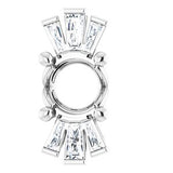 Pendentif semi-serti en platine avec diamants naturels ronds de 6 mm (0,26 carat au total)
