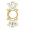 Pendentif semi-serti en or jaune 14 carats, diamants naturels ronds de 6 mm (0,26 carat au total), 1/6 carat au total.