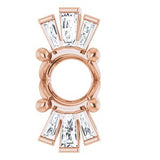 Pendentif semi-serti en or rose 14 carats, diamants naturels ronds de 6 mm (0,26 carat au total), 1/6 carat au total.