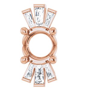 Pendentif semi-serti en or rose 14 carats, diamants naturels ronds de 6 mm (0,26 carat au total), 1/6 carat au total.