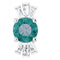 Pendentif en or 14 carats avec alexandrite blanche de laboratoire et diamants naturels (0,25 carat au total).