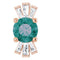 Pendentif en or 14 carats avec alexandrite de laboratoire rose et diamants naturels (0,25 carat au total).