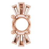 Pendentif rond accentué en or rose 14 carats de 6 mm