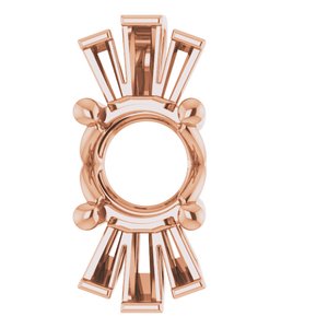 Pendentif rond accentué en or rose 14 carats de 6 mm