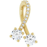 Pendentif en or jaune 14 carats serti de diamants naturels (0,5 carat au total)