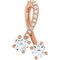 Pendentif en or rose 14 carats serti de diamants naturels (0,5 carat au total).