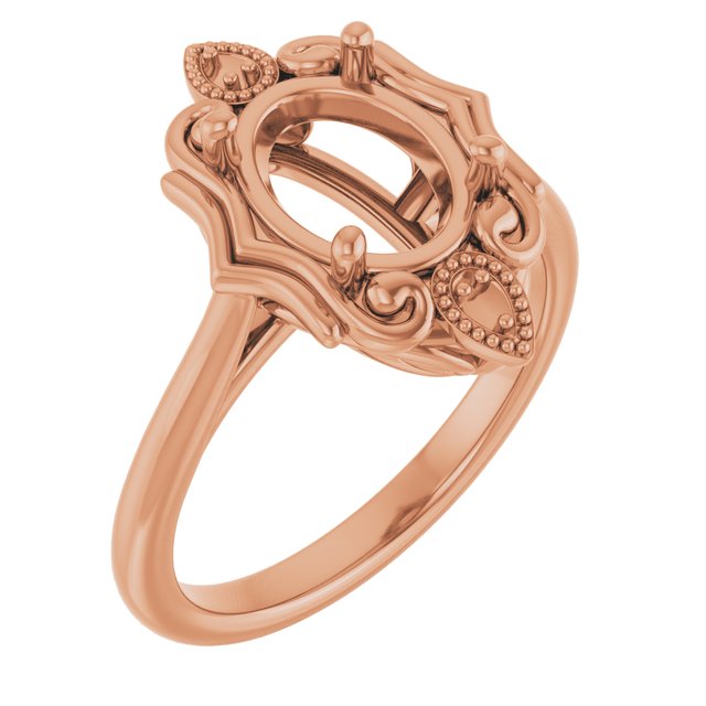 Bague ovale en or 10 carats, 9 x 7 mm
