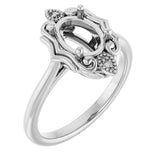 Bague de montage ovale blanche 8x6 mm 14K X1