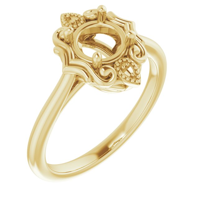Bague de montage ronde jaune 10K de 6 mm