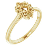 Bague de montage ronde en or jaune 14 carats de 4,1 mm