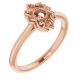Bague de montage ronde en or rose 18 carats de 4,1 mm