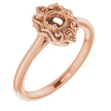 Bague de montage ronde en or rose 18 carats de 4,8 mm