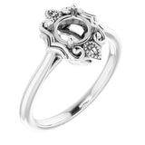 Bague de montage ronde en or blanc 14 carats de 5,8 mm