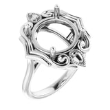 Monture de bague ronde Continuum en argent sterling 12 mm