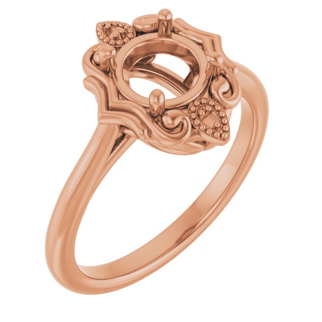 Bague ronde en or rose 14 carats de 6,5 mm