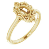 Bague de montage ovale 7x5 mm en or jaune 10 carats