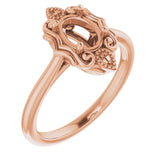 Bague ovale en or rose 18 carats 7x5 mm