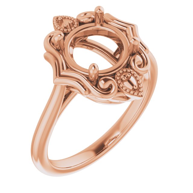 Bague de montage ronde 10K Rose 8,2 mm