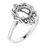 Bague de montage ronde 8,2 mm en or blanc 14 carats