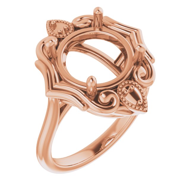 Bague de montage ronde en or 10 carats, 11 mm