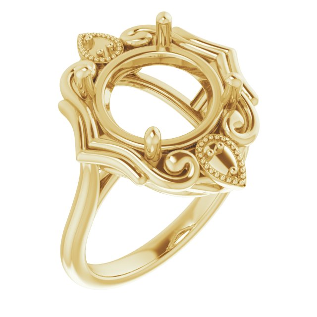 Bague de montage ronde jaune 10K de 11 mm