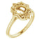 Bague de montage ronde en or jaune 18 carats de 7 mm