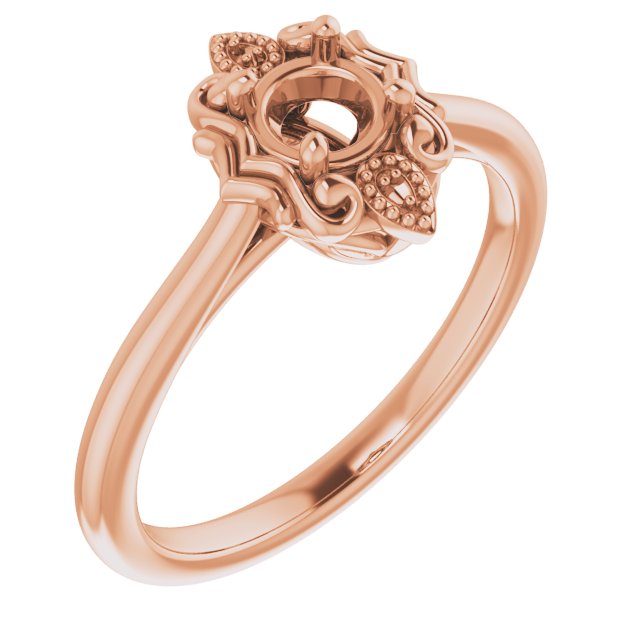 Bague de montage ronde en or 10 carats de 4,4 mm