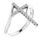 Bague croix en platine avec diamants naturels (1/8 carat au total)
