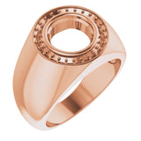 Bague ronde en or 14 carats de 9 mm