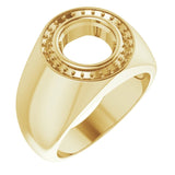 Bague de montage ronde 9 mm en or jaune 14 carats