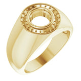 Bague de montage ronde en or jaune 18 carats de 7 mm