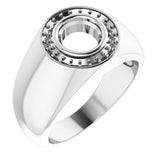 Monture de bague ronde Continuum en argent sterling 7 mm