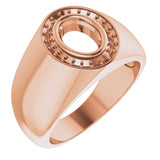Bague ovale en or rose 18 carats 8x6 mm