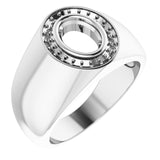Bague de montage ovale en platine 8x6 mm