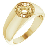Bague de montage ronde en or jaune 14 carats de 4,1 mm