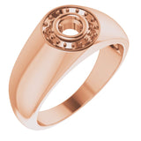 Bague ronde en or rose 14 carats de 4,1 mm