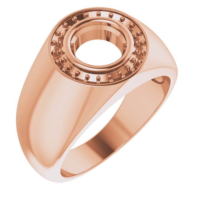 Bague de montage ronde en or 10 carats, 7,4 mm
