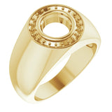 Bague de montage ronde en or jaune 18 carats de 7,4 mm