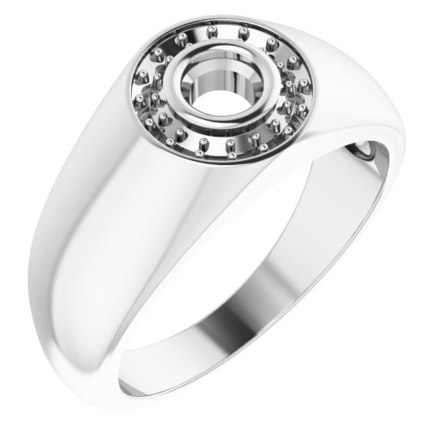 Bague de montage ronde blanche 10K de 4,4 mm